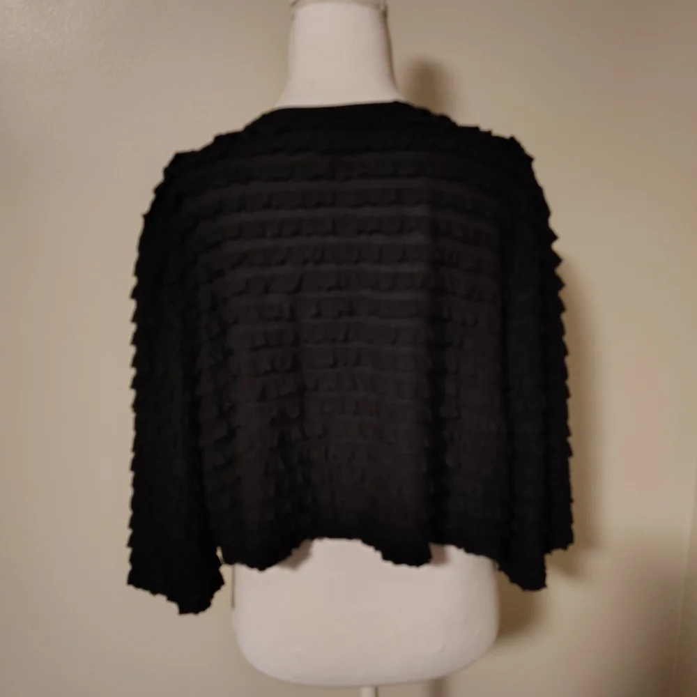 R&K Elegant Black Layered Women's Shrug - Picture 4 of 10
